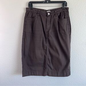 Jade Mackenzie Apparel Women's Brown Midi Denim Skirt